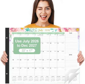Large Desk Calendar 2026-2027,Jul 2026-Dec 2027, 18-Month Calendar 22" x 17" Desktop Pad Calendar, Office Supplies Perfect for Planning and Organizing In Your Home, School or Office Large Desk Calendar 2026-2027,Jul 2026-Dec 2027, 18-Month Calendar 22" x 17" Desktop Pad Calendar, Office Supplies Perfect for Planning and Organizing In Your Home, School or Office