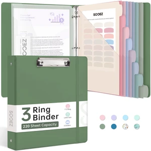 3 Ring Binder Clipboard with Storage & 8-Tab Dividers, 1 Inch Premium Clip Board 11 x 8.5 & Pen Holder, Pocket Dividers, Clear File Folder, Cute Binder Organizer, School Office Supplies 3 Ring Binder Clipboard with Storage & 8-Tab Dividers, 1 Inch Premium Clip Board 11 x 8.5 & Pen Holder, Pocket Dividers, Clear File Folder, Cute Binder Organizer, School Office Supplies