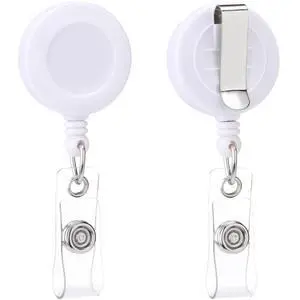 Badge Reel, ID Badge Holder Retractable Clip, White, Bulk 25 Pack with Belt Clip, Extended 30-Inch Nylon Cord, Simple and Lightweight, Name Tag Holder for Nurses, Office Workers, Teachers Badge Reel, ID Badge Holder Retractable Clip, White, Bulk 25 Pack with Belt Clip, Extended 30-Inch Nylon Cord, Simple and Lightweight, Name Tag Holder for Nurses, Office Workers, Teachers