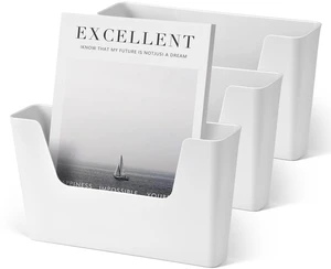 Adhesive File Holder Plastic Document Folder Door No Drilling Mount Mail Magazine Organizer A4 Filing Envelopes Folder, Office Wall Mount Single Pocket (WHITE, 3 PCS) Adhesive File Holder Plastic Document Folder Door No Drilling Mount Mail Magazine Organizer A4 Filing Envelopes Folder, Office Wall Mount Single Pocket (WHITE, 3 PCS)