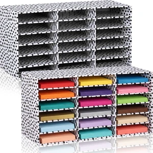 2 Pcs Classroom Construction Paper Storage,Black Blocks 18 Slot Compartments Desktop Scrapbook Organizer for Letter/A4 File Sorter, 14.2" H x 28.1" W x 12.4" D for School Office 2 Pcs Classroom Construction Paper Storage,Black Blocks 18 Slot Compartments Desktop Scrapbook Organizer for Letter/A4 File Sorter, 14.2" H x 28.1" W x 12.4" D for School Office