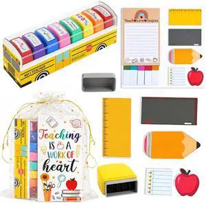 Teacher Back to School Appreciation Birthday Gifts for Women First Day of School Gifts for Preschool Teacher, Teacher Stamps, Sticky Self-Stick Notes Pads, Classroom Supplies Must Haves Teacher Back to School Appreciation Birthday Gifts for Women First Day of School Gifts for Preschool Teacher, Teacher Stamps, Sticky Self-Stick Notes Pads, Classroom Supplies Must Haves