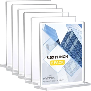 6Pack Acrylic Sign Holder 8.5 x 11inch, Vertical Display Sign Stand Clear Menu Holder Stand, Table Paper Holder, Desk Brochure Holder for Vendor Booth Display Items, Restaurants, Office, Store 6Pack Acrylic Sign Holder 8.5 x 11inch, Vertical Display Sign Stand Clear Menu Holder Stand, Table Paper Holder, Desk Brochure Holder for Vendor Booth Display Items, Restaurants, Office, Store