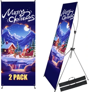 2 Pack X Frame Banner Stand Fits Banner Adjustable Size Width 35" and Height 71" to 78" with Portable Travel Bag, Customize Stand for Tradeshow, Market, Store, Display, Event, Birthday & Party 2 Pack X Frame Banner Stand Fits Banner Adjustable Size Width 35" and Height 71" to 78" with Portable Travel Bag, Customize Stand for Tradeshow, Market, Store, Display, Event, Birthday & Party