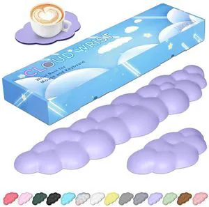 Upgrade Leather Cloud Wrist Rest for Keyboard and Mouse & Cup Pad Wish Gift-Cute Cloud Shape, Comfortable and dont Irritate to Skin, Non-Slip PU Base,Soft Memory Foam filled for Pain Relief Upgrade Leather Cloud Wrist Rest for Keyboard and Mouse & Cup Pad Wish Gift-Cute Cloud Shape, Comfortable and dont Irritate to Skin, Non-Slip PU Base,Soft Memory Foam filled for Pain Relief