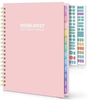 Teacher Planner 2026-2027 Academic Year, Lesson Plan Book, Pink 8.5" x 11" Teacher Lesson Planner with Monthly Tabs & Stickers, Lesson Plan Book 26-27, Pink Teacher Planner 2026-2027 Academic Year, Lesson Plan Book, Pink 8.5" x 11" Teacher Lesson Planner with Monthly Tabs & Stickers, Lesson Plan Book 26-27, Pink