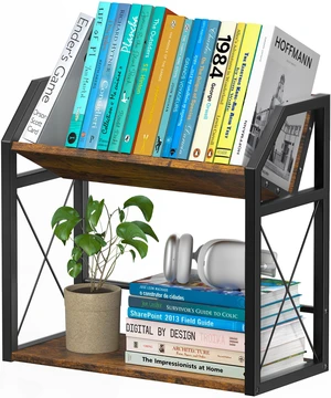 Desktop Bookshelf, Wooden Desk Shelf Organizer, Brown 2-Tier Desk Top Storage Rack for Office, Dorm, Bedroom Decor, Small Tabletop Shelf for Books, Plants & Accessories Desktop Bookshelf, Wooden Desk Shelf Organizer, Brown 2-Tier Desk Top Storage Rack for Office, Dorm, Bedroom Decor, Small Tabletop Shelf for Books, Plants & Accessories