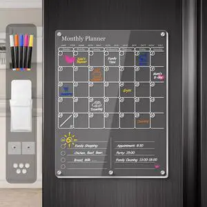 Acrylic Magnetic Fridge Calendar Magnet Strong, Clear Dry Erase Board Calendar for Refrigerator, Vertical 2in1 Monthly Planner & to Do List for Fridge, Whiteboard Organizer House Decor,White Acrylic Magnetic Fridge Calendar Magnet Strong, Clear Dry Erase Board Calendar for Refrigerator, Vertical 2in1 Monthly Planner & to Do List for Fridge, Whiteboard Organizer House Decor,White