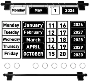 Magnetic Rod Black and White Flip Calendar for Classroom 2026 Upgraded Classroom Calendar Date Cards Black and White Decor Bulletin Board Set Magnetic Rod Black and White Flip Calendar for Classroom 2026 Upgraded Classroom Calendar Date Cards Black and White Decor Bulletin Board Set