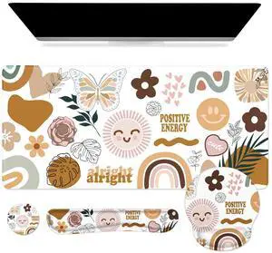 Sticker Keyboard Mat 35.4"x15.7", Desktop Mat for Workspace Vintage Students Ergonomic Desk Pad with Keyboard Wrist Rest, Mousepad Set for Computer Study Office Workspace Area Sticker Keyboard Mat 35.4"x15.7", Desktop Mat for Workspace Vintage Students Ergonomic Desk Pad with Keyboard Wrist Rest, Mousepad Set for Computer Study Office Workspace Area