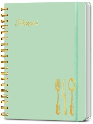 Recipe Book to Write in Your Own Recipes, Spiral Blank Cookbook 150 Recipes Hardcover Recipe Journal with Ample Space, Waterproof Blank Recipe Notebook for Easy Kitchen Use, Elegant gift - LTGRN Recipe Book to Write in Your Own Recipes, Spiral Blank Cookbook 150 Recipes Hardcover Recipe Journal with Ample Space, Waterproof Blank Recipe Notebook for Easy Kitchen Use, Elegant gift - LTGRN