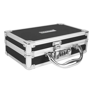 Locking Medicine Case, Combination Lock Box, 3-Pack, Briefcase Style Reinforced steel corners and chrome handle, organized interior with mesh pocket and elastic securing straps Locking Medicine Case, Combination Lock Box, 3-Pack, Briefcase Style Reinforced steel corners and chrome handle, organized interior with mesh pocket and elastic securing straps
