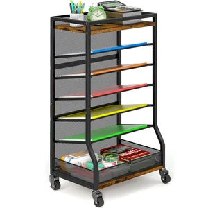 7 Tier Rolling File Cart with Sliding Trays, Wood Metal File Organizer Beside Desk, Free-Standing File Holder, Paper Letter Tray Organizer Mesh Desk Organizer for Home Office School (Patent) 7 Tier Rolling File Cart with Sliding Trays, Wood Metal File Organizer Beside Desk, Free-Standing File Holder, Paper Letter Tray Organizer Mesh Desk Organizer for Home Office School (Patent)