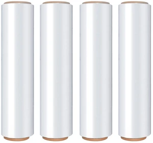 18in Stretch Wrap Roll, Heavy Duty 1500ft Shrink Wrap, Pallet Wrap 4 Pack Industrial Strength, 80 Gauge, Clear Stretch Film, Self-Adhesive Cling, Plastic Wrap for Furniture Wrapping Shipping Moving 18in Stretch Wrap Roll, Heavy Duty 1500ft Shrink Wrap, Pallet Wrap 4 Pack Industrial Strength, 80 Gauge, Clear Stretch Film, Self-Adhesive Cling, Plastic Wrap for Furniture Wrapping Shipping Moving