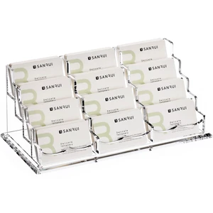 Business Card Holder Display for Desk-12 Slots 4 Tier Clear Multiple Acrylic Cards Stand for Women and Men, Business Card Holder Case for Office Supplies Home School Business Card Holder Display for Desk-12 Slots 4 Tier Clear Multiple Acrylic Cards Stand for Women and Men, Business Card Holder Case for Office Supplies Home School