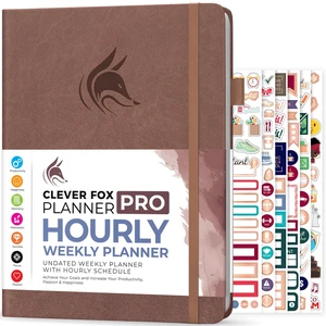 Planner PRO Hourly, Undated Weekly & Monthly, Dark Terracotta 8.5x11" daily planner with time slots, Eco leather cover, Stickers, 120gsm paper, Work schedule organizer, Appointment book Planner PRO Hourly, Undated Weekly & Monthly, Dark Terracotta 8.5x11" daily planner with time slots, Eco leather cover, Stickers, 120gsm paper, Work schedule organizer, Appointment book