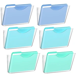 Clear Acrylic Wall File Holder, 6 Pack Wall Mount Single Pocket Organizer One-piece design, no assembly needed, screws not included, ideal for mail magazines folders office home classroom use Clear Acrylic Wall File Holder, 6 Pack Wall Mount Single Pocket Organizer One-piece design, no assembly needed, screws not included, ideal for mail magazines folders office home classroom use