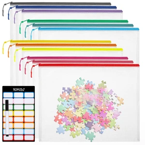12pcs Mesh Zipper Pouch Bags, Extra Large A3 Puzzle Bag for Organizing, 12 Colors, 12 Packs, Classroom Must Have Storage Bag, File Bags for School, Board Games and Office Supplies 12pcs Mesh Zipper Pouch Bags, Extra Large A3 Puzzle Bag for Organizing, 12 Colors, 12 Packs, Classroom Must Have Storage Bag, File Bags for School, Board Games and Office Supplies