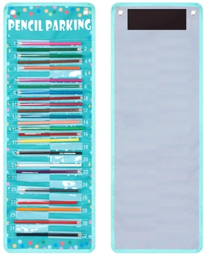 Pencil Parking Pocket Chart, Classroom Wall Organizer, Bright Hanging Pencil Dispenser Holder, 32 Numbered Clear Slots, Magnetic Strip & Grommets, Student Back to School Supplies Pencil Parking Pocket Chart, Classroom Wall Organizer, Bright Hanging Pencil Dispenser Holder, 32 Numbered Clear Slots, Magnetic Strip & Grommets, Student Back to School Supplies