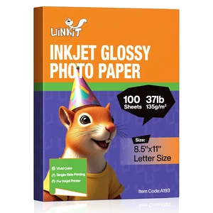 135gsm Glossy Inkjet Flyer Paper, Single-Sided (100, 8.5x11) Lightweight 135gsm quick-dry sheets for dye ink printing, chip bags, brochures, menus, party favors, and candy wrappers 135gsm Glossy Inkjet Flyer Paper, Single-Sided (100, 8.5x11) Lightweight 135gsm quick-dry sheets for dye ink printing, chip bags, brochures, menus, party favors, and candy wrappers