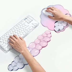 Gel Keyboard and Mouse Wrist Rest Set for Computer, Gradient Pink Cloud Mouse Pad with Wrist Rest, Ergonomic Design, Waterproof, Non-Slip, Easy to Clean, Typing Comfort for Office and Gaming Gel Keyboard and Mouse Wrist Rest Set for Computer, Gradient Pink Cloud Mouse Pad with Wrist Rest, Ergonomic Design, Waterproof, Non-Slip, Easy to Clean, Typing Comfort for Office and Gaming