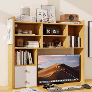 Desktop Bookshelf, Desk Shelf for Computer Desk, 36.2, 7 Tier,Oak 2 Drawers, Adjustable Shelf, Desktop Hutch Organizer, Wood Display Rack, Countertop Storage, Home Office, College Dorm, White Desktop Bookshelf, Desk Shelf for Computer Desk, 36.2, 7 Tier,Oak 2 Drawers, Adjustable Shelf, Desktop Hutch Organizer, Wood Display Rack, Countertop Storage, Home Office, College Dorm, White
