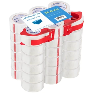 36 Rolls Clear Packing Tape with 2 Dispensers for Shipping 36 Rolls Clear Packing Tape with 2 Dispensers for Shipping