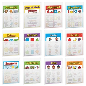 12 Pcs Clear Plastic Wall Pockets 12.6" x 9.4" File Holder Bulletin Boards Pockets, Hanging Wall Mounted, Mail Organizer, Classroom Office Supplies Storage, Back to School 12 Pcs Clear Plastic Wall Pockets 12.6" x 9.4" File Holder Bulletin Boards Pockets, Hanging Wall Mounted, Mail Organizer, Classroom Office Supplies Storage, Back to School