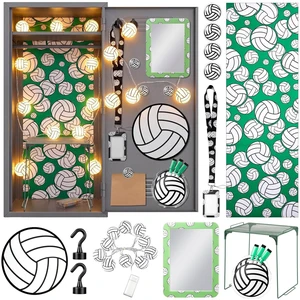 19 Pcs Locker Accessories, Volleyball Locker Organizer Decoration with Shelf, Wallpaper, Mirror, Whiteboard, Pen Holder, Dry Erase Markers, Magnets, String Light, Hook, Lanyard Card Holder 19 Pcs Locker Accessories, Volleyball Locker Organizer Decoration with Shelf, Wallpaper, Mirror, Whiteboard, Pen Holder, Dry Erase Markers, Magnets, String Light, Hook, Lanyard Card Holder