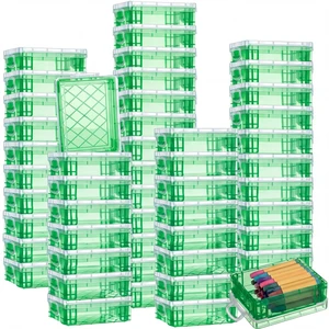 50 Pcs Plastic Crayon Box with Lid 4.8 x 3.4 x 1.6, Green Small Crayon Storage Containers Bulk, for Office School Classroom, Art Crafts Pen Pencil Organizers, Back to School Supplies 50 Pcs Plastic Crayon Box with Lid 4.8 x 3.4 x 1.6, Green Small Crayon Storage Containers Bulk, for Office School Classroom, Art Crafts Pen Pencil Organizers, Back to School Supplies