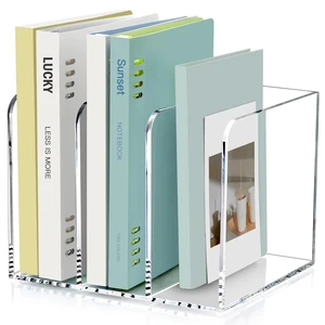 Acrylic Magazine Holder Desk Organizer Workspace Sorter Clear 3 Slot Bookend File Sorter Holder,Folder Rack, Office Accessories Organization Storage with 3 Vertical Compartments Acrylic Magazine Holder Desk Organizer Workspace Sorter Clear 3 Slot Bookend File Sorter Holder,Folder Rack, Office Accessories Organization Storage with 3 Vertical Compartments