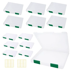 12 Pcs Clear Paper Storage Box, Green, 12.4 x 9.84 x 1.18 Inches A4 Plastic File Box with Buckle, Document Paper Organizer, for Magazine Craft, Board Game Project Cases Containers 12 Pcs Clear Paper Storage Box, Green, 12.4 x 9.84 x 1.18 Inches A4 Plastic File Box with Buckle, Document Paper Organizer, for Magazine Craft, Board Game Project Cases Containers