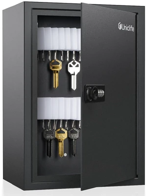 40 Position Slotted Key Cabinet with Combination Lock Resettable Black Digital Security Storage Box Steel Key Organizer with Slotted Racks White Key Tag Labels and Permanent Pen 40 Position Slotted Key Cabinet with Combination Lock Resettable Black Digital Security Storage Box Steel Key Organizer with Slotted Racks White Key Tag Labels and Permanent Pen