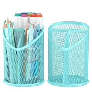 2 Pack Pen Holder Mesh Round Pencil (Blue) 2 Pack Pen Holder Mesh Round Pencil (Blue)