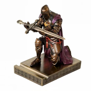 Medieval Armored Knight Pen Holder Figurine Paperweight Phone Stand Brn&Pur Warrior Wearing Outerwear, Resin Bookends, Fancy Desk Organizers Pencil Stand with a Metal Letter Opener for Home and Office Medieval Armored Knight Pen Holder Figurine Paperweight Phone Stand Brn&Pur Warrior Wearing Outerwear, Resin Bookends, Fancy Desk Organizers Pencil Stand with a Metal Letter Opener for Home and Office