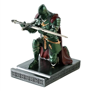 Medieval Armored Knight Pen Holder Figurine Paperweight Phone Stand Green Warrior Wearing Outerwear, Resin Bookends, Fancy Desk Organizers Pencil Stand with a Metal Letter Opener for Home and Office Medieval Armored Knight Pen Holder Figurine Paperweight Phone Stand Green Warrior Wearing Outerwear, Resin Bookends, Fancy Desk Organizers Pencil Stand with a Metal Letter Opener for Home and Office