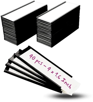Availey 40 Pack Magnetic 'C' Channel Label Holders for Metal Racks and Shelves with Protective Films and Replacement Strips 4" x 1.6" Availey 40 Pack Magnetic 'C' Channel Label Holders for Metal Racks and Shelves with Protective Films and Replacement Strips 4" x 1.6"