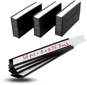 Availey 60 Pack Magnetic 'C' Channel Label Holders for Metal Racks and Shelves with Protective Films and Replacement Strips 4" x 0.75" Availey 60 Pack Magnetic 'C' Channel Label Holders for Metal Racks and Shelves with Protective Films and Replacement Strips 4" x 0.75"