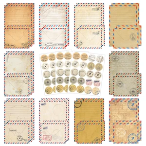 160 Pcs Vintage Airmail Stationery Set Letter and Envelopes 50 Lined Stationery Paper and 50 Matching Envelopes, 5.5 x 8.25 Inches Letter Writing Stationery for Home, Office, School 160 Pcs Vintage Airmail Stationery Set Letter and Envelopes 50 Lined Stationery Paper and 50 Matching Envelopes, 5.5 x 8.25 Inches Letter Writing Stationery for Home, Office, School