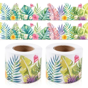 Bulletin Board Borders Tropical Bulletin Board Decorations, Boho Green Plant Bulletin Board Trim Colorful Flowers for Door Wall Decor School Office Supplies Jungle Theme Decor, 49 Ft 2 Rolls Bulletin Board Borders Tropical Bulletin Board Decorations, Boho Green Plant Bulletin Board Trim Colorful Flowers for Door Wall Decor School Office Supplies Jungle Theme Decor, 49 Ft 2 Rolls