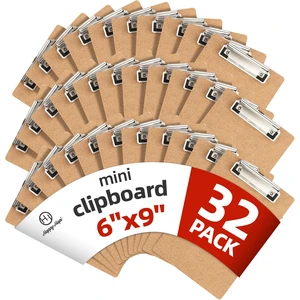 6x9 Small Clipboard 32 Pack, A5 Mini Clip Board Bulk A5 Letter Size Wooden Hardboard Kids Clipboard Pack for Classroom, Party, Home, Brown 6x9 Small Clipboard 32 Pack, A5 Mini Clip Board Bulk A5 Letter Size Wooden Hardboard Kids Clipboard Pack for Classroom, Party, Home, Brown