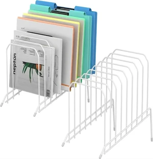 Incline Sorter Desk File Organizer, Metal Desk Magazine Folder Holder with 8-Section Vertical Compartments Rack File Organizer for Office, Home, School (2, White) Incline Sorter Desk File Organizer, Metal Desk Magazine Folder Holder with 8-Section Vertical Compartments Rack File Organizer for Office, Home, School (2, White)