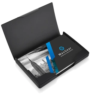 Stainless Steel & ABS Business Card Holder, Slim Card Case, Black Buckle Closure, Fits Standard Business Cards and Credit Cards Stainless Steel & ABS Business Card Holder, Slim Card Case, Black Buckle Closure, Fits Standard Business Cards and Credit Cards