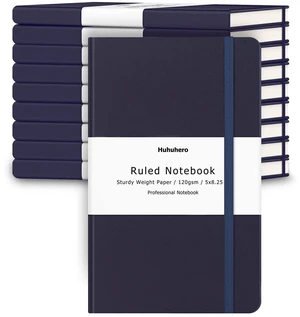 10 Pack Lined Notebook Journals for Writing, Ruled 5.25"×8.25", Navy Blue A5 Small Notepads, Premium 120gsm Thick Hardcover Notebooks for Writing Note Taking, College School & Office Supply 10 Pack Lined Notebook Journals for Writing, Ruled 5.25"×8.25", Navy Blue A5 Small Notepads, Premium 120gsm Thick Hardcover Notebooks for Writing Note Taking, College School & Office Supply