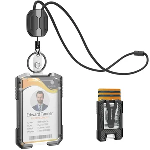 Retractable Lanyards for ID Badges Holder, Holds 5 Cards & 10 Bills Badge Reel with ID Card Holder, Breakaway Lanyard, Bearing 4.0 oz, Black Retractable Lanyards for ID Badges Holder, Holds 5 Cards & 10 Bills Badge Reel with ID Card Holder, Breakaway Lanyard, Bearing 4.0 oz, Black