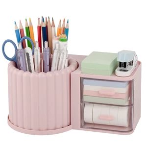Rotating Pen Holder for Desk Removable Pencil Cup, Large Pink 7 Slots Pen Cup Cute Office Supplies and Accessories Plastic Desktop Storage Box Art Caddy for School, Work, Home Rotating Pen Holder for Desk Removable Pencil Cup, Large Pink 7 Slots Pen Cup Cute Office Supplies and Accessories Plastic Desktop Storage Box Art Caddy for School, Work, Home