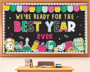 Ready for the Best Year Ever Classroom Bulletin Board Back to School Decorations Set Composition Notebook Apple Ruler Pencil Paper Cutouts for First Day of School Door Chalkboard Wall Decor Ready for the Best Year Ever Classroom Bulletin Board Back to School Decorations Set Composition Notebook Apple Ruler Pencil Paper Cutouts for First Day of School Door Chalkboard Wall Decor