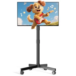 Rolling TV Stand, Portable TV Cart with Locking Wheels for 22-60Inch, Black Tilt/Height Adjustable Mobile TV Stand Up to 88lbs, Movable TV Stand for Bedroom, Living Room, Outdoor, Max VESA 400x400mm Rolling TV Stand, Portable TV Cart with Locking Wheels for 22-60Inch, Black Tilt/Height Adjustable Mobile TV Stand Up to 88lbs, Movable TV Stand for Bedroom, Living Room, Outdoor, Max VESA 400x400mm