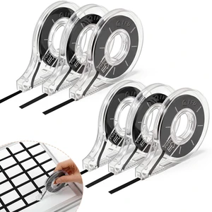 6 Pack Whiteboard Tape with Dispenser, Width 1/5", Black Graphic Tape with Dispenser, Length 43 ft Thin, Pinstripe Line, Dry Erase White Board Accessories for Grid Bar Chart 6 Pack Whiteboard Tape with Dispenser, Width 1/5", Black Graphic Tape with Dispenser, Length 43 ft Thin, Pinstripe Line, Dry Erase White Board Accessories for Grid Bar Chart