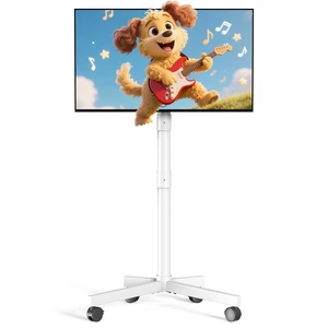 Rolling TV Stand, Portable TV Cart with Locking Wheels for 22-60Inch, White Tilt/Height Adjustable Mobile TV Stand Up to 88lbs, Movable TV Stand for Bedroom, Living Room, Outdoor, Max VESA 400x400mm Rolling TV Stand, Portable TV Cart with Locking Wheels for 22-60Inch, White Tilt/Height Adjustable Mobile TV Stand Up to 88lbs, Movable TV Stand for Bedroom, Living Room, Outdoor, Max VESA 400x400mm